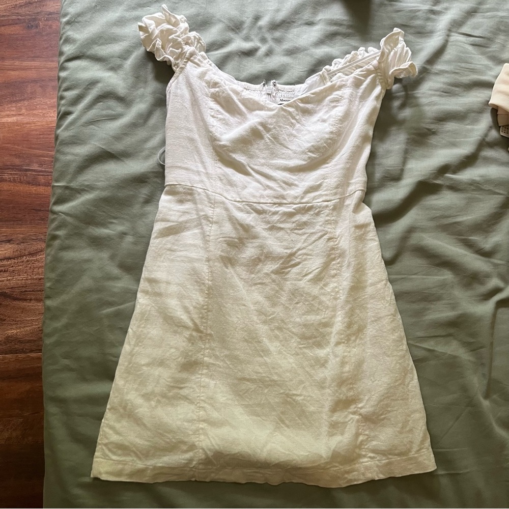 Abercrombie and Fitch white linen mini dress